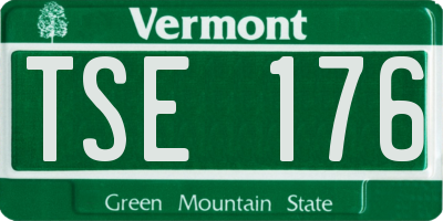 VT license plate TSE176