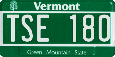 VT license plate TSE180