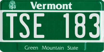 VT license plate TSE183