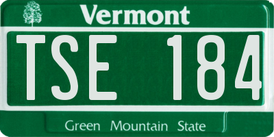 VT license plate TSE184
