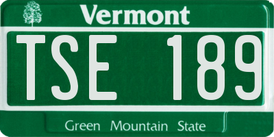 VT license plate TSE189
