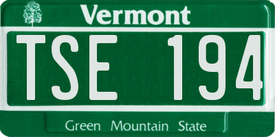 VT license plate TSE194