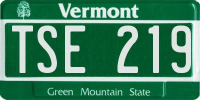 VT license plate TSE219