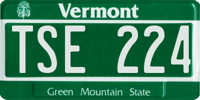 VT license plate TSE224