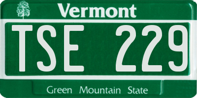 VT license plate TSE229