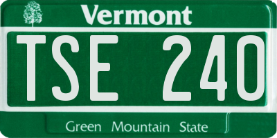VT license plate TSE240
