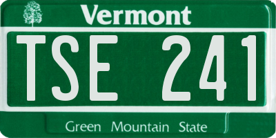VT license plate TSE241