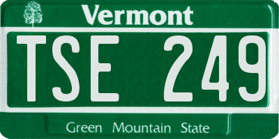 VT license plate TSE249