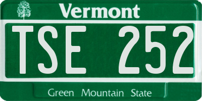 VT license plate TSE252
