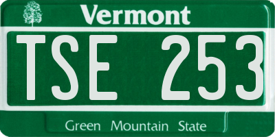 VT license plate TSE253