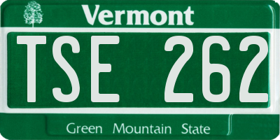 VT license plate TSE262