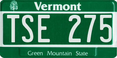 VT license plate TSE275
