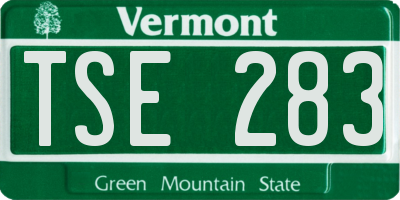 VT license plate TSE283