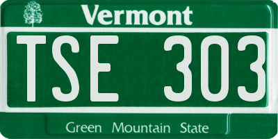 VT license plate TSE303