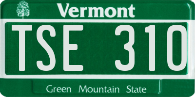 VT license plate TSE310
