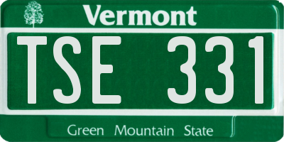 VT license plate TSE331