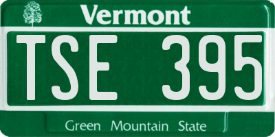 VT license plate TSE395