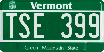 VT license plate TSE399