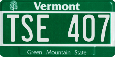 VT license plate TSE407