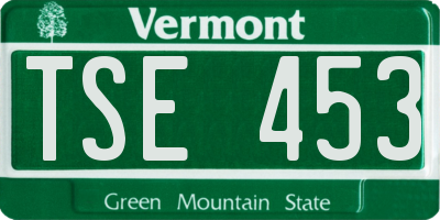 VT license plate TSE453