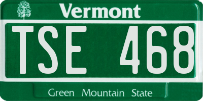 VT license plate TSE468