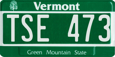 VT license plate TSE473