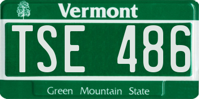 VT license plate TSE486