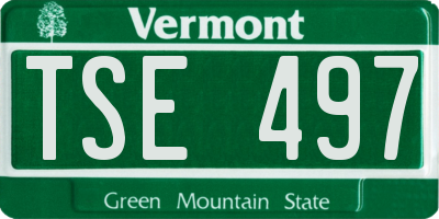 VT license plate TSE497