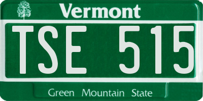 VT license plate TSE515