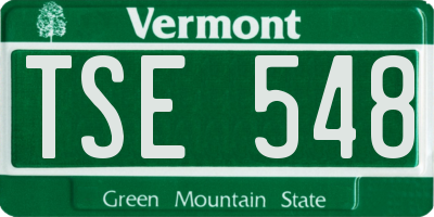 VT license plate TSE548