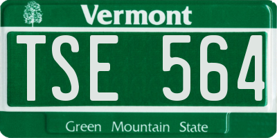 VT license plate TSE564