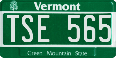 VT license plate TSE565