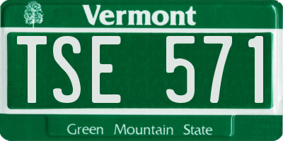 VT license plate TSE571
