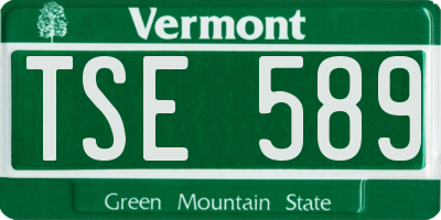 VT license plate TSE589