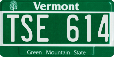 VT license plate TSE614