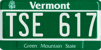 VT license plate TSE617