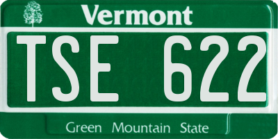 VT license plate TSE622
