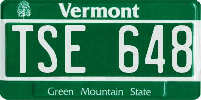 VT license plate TSE648