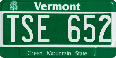 VT license plate TSE652