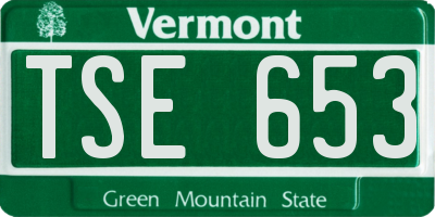 VT license plate TSE653
