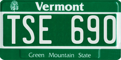 VT license plate TSE690