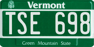 VT license plate TSE698