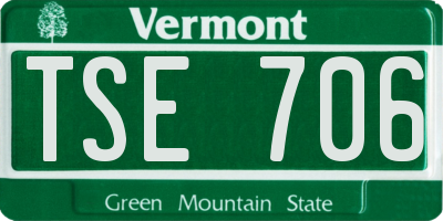VT license plate TSE706