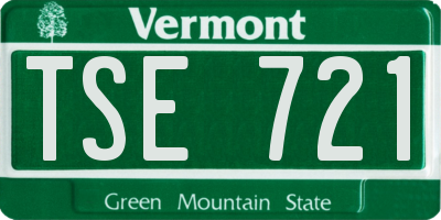 VT license plate TSE721