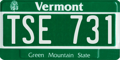 VT license plate TSE731