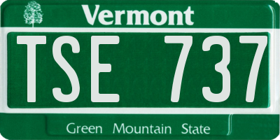 VT license plate TSE737