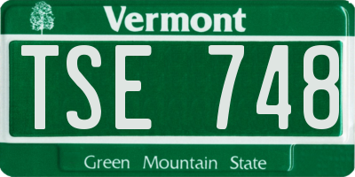 VT license plate TSE748