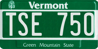 VT license plate TSE750