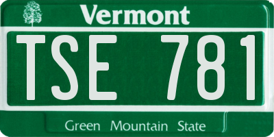 VT license plate TSE781