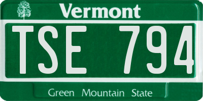 VT license plate TSE794